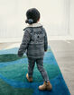 Manteau noir motif prince-de-galles brodé dos bébé fille-1