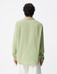 Chemise regular verte voile de coton bio Homme-3