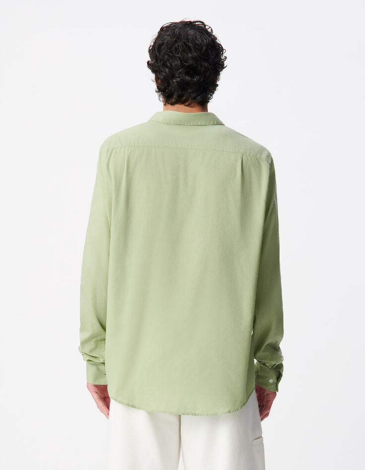 Chemise regular verte voile de coton bio Homme-3