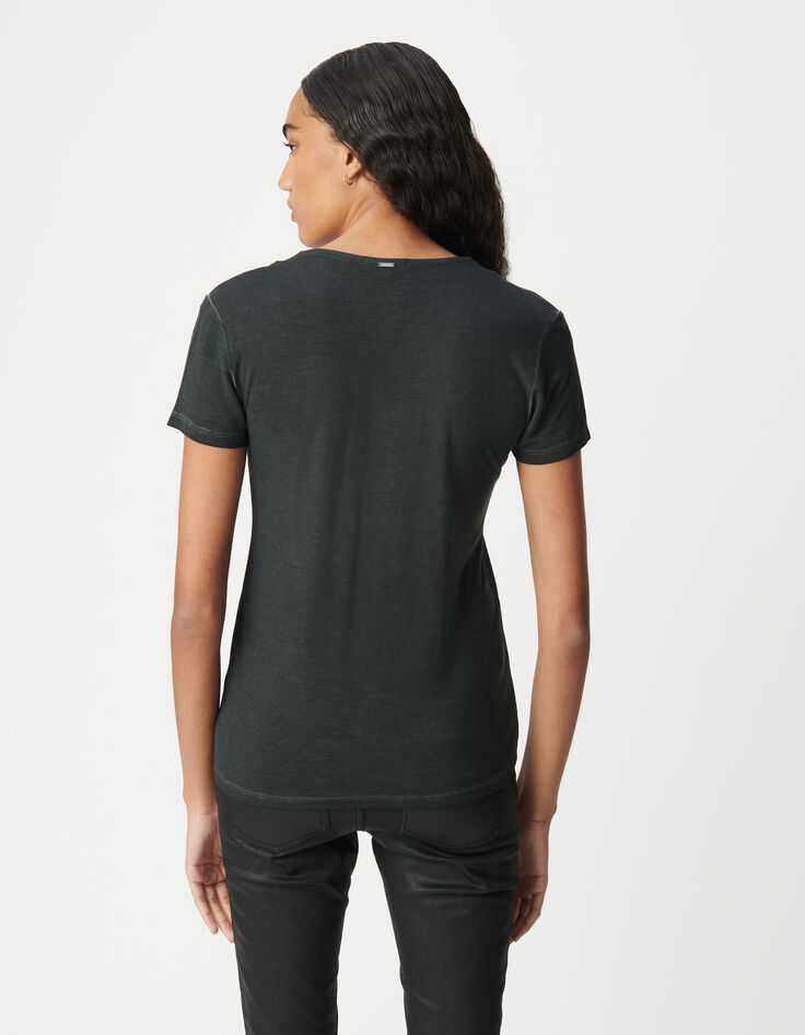 Tee-shirt black blue bijoux femme-3