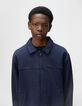 Boys’ navy zipped cardigan with shirt collar-7