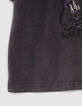 T-shirt gris visuel rock avec clous fille-4