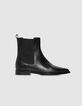 Women’s black leather pointed-toe Chelsea boots-1