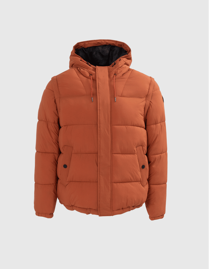Men s brick padded jacket with detachable sleeves