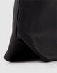 Schwarze Leder-Beuteltasche, Gr&ouml;&szlig;e L, f&uuml;r Damen -4