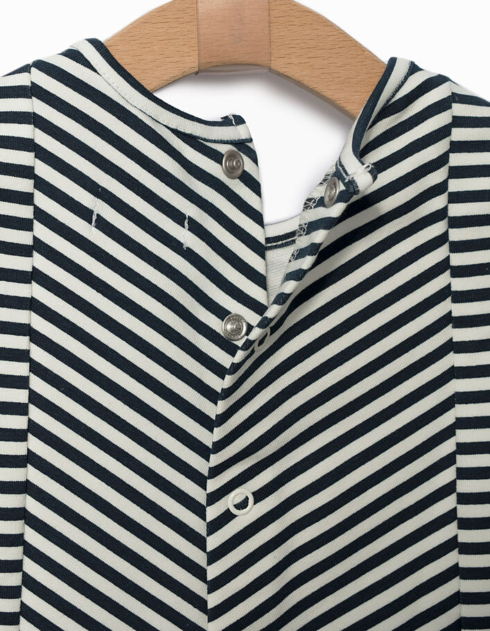 Baby girls' off-white sailor dress+navy stripes - IKKS