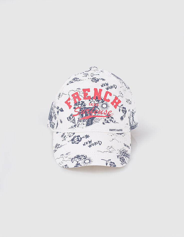 Casquette écrue imprimé toile de Jouy fille-3