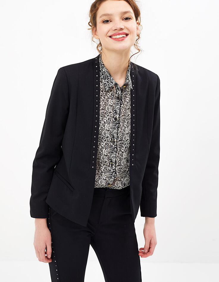 Veste de costume noire à clous I.Code-4