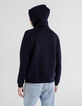 Marineblaue Herren-Unterziehjacke aus Materialmix -4