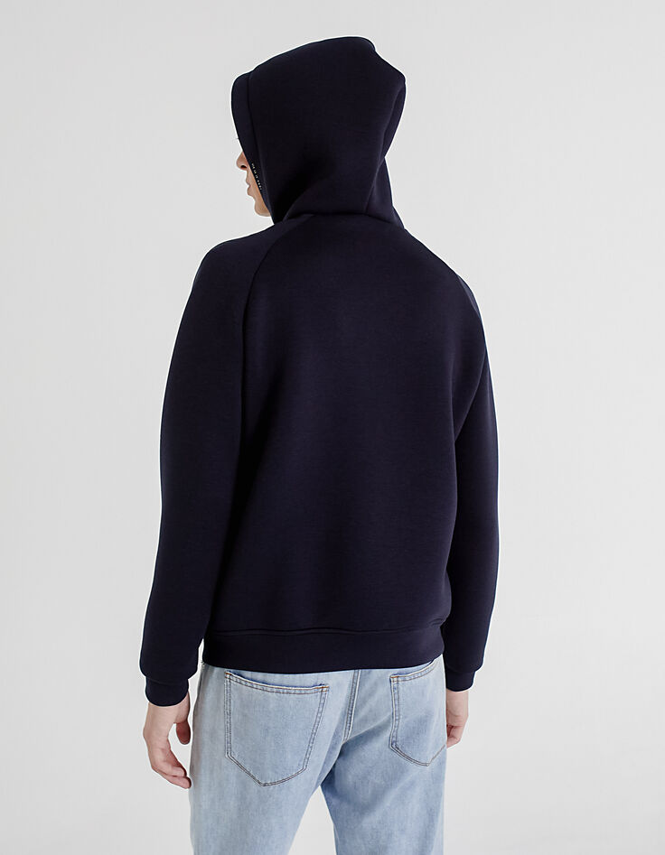 Marineblaue Herren-Unterziehjacke aus Materialmix -4