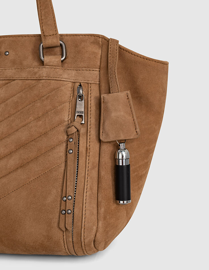 Sac cabas LE 1440 MEDIUM SABLE en cuir de chèvre velours femme-5