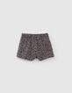 Shorts reversibles negro y estampado tachista bebé niña-8