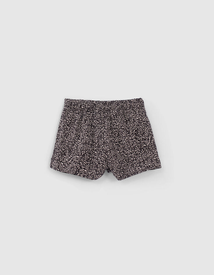 Shorts reversibles negro y estampado tachista bebé niña-8