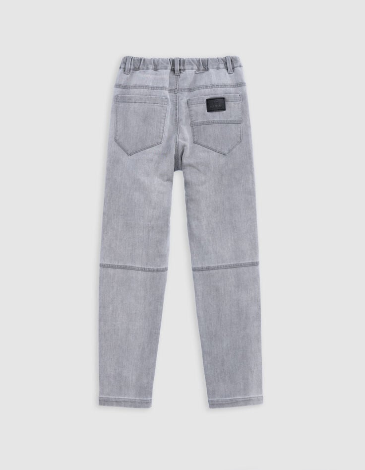 Boy's grey cut-off knee JOGGER jeans-4