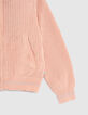 C&aacute;rdigan rosa punto calado bordado espalda ni&ntilde;a-6
