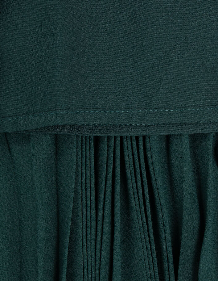 Girl's long green pleated skirt IKKS
