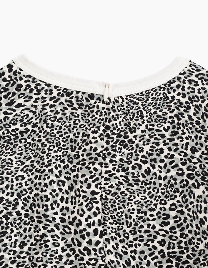 Tee-shirt blanc cassé imprimé léopard brodé Wild Cat fille - IKKS
