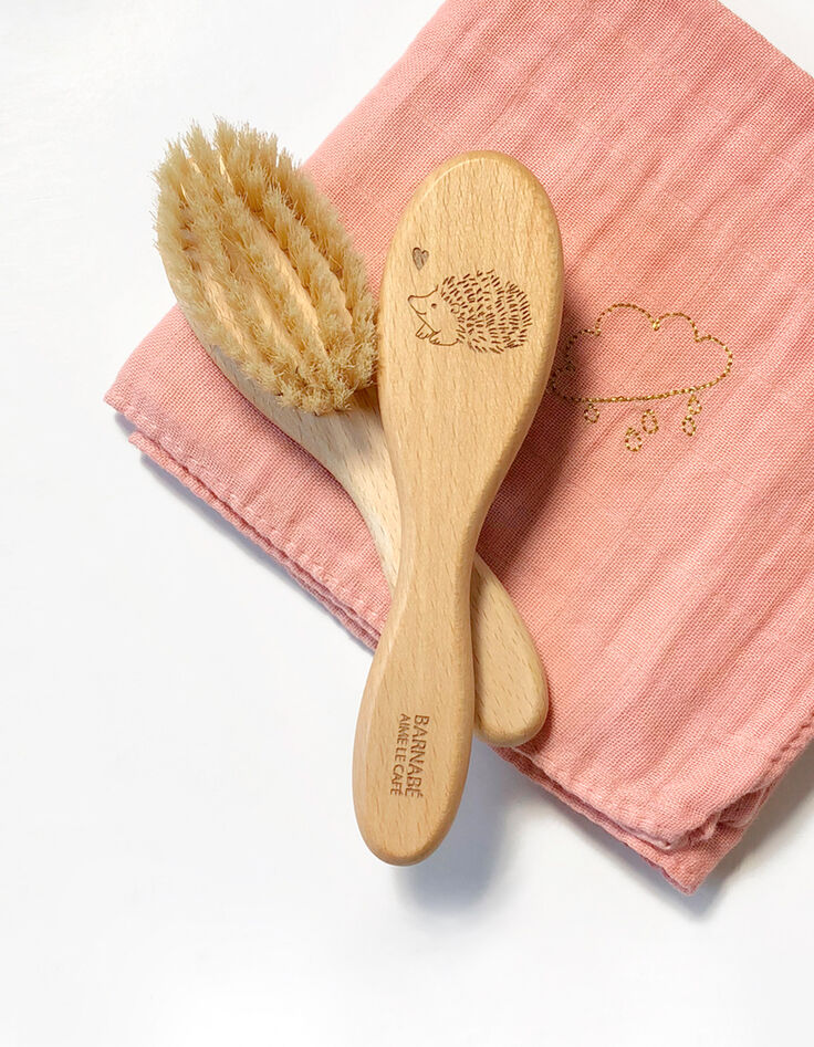 Brosse à cheveux en bois BARNABE AIME LE CAFE-3