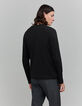 Camiseta negra de algodón modal Hombre-3