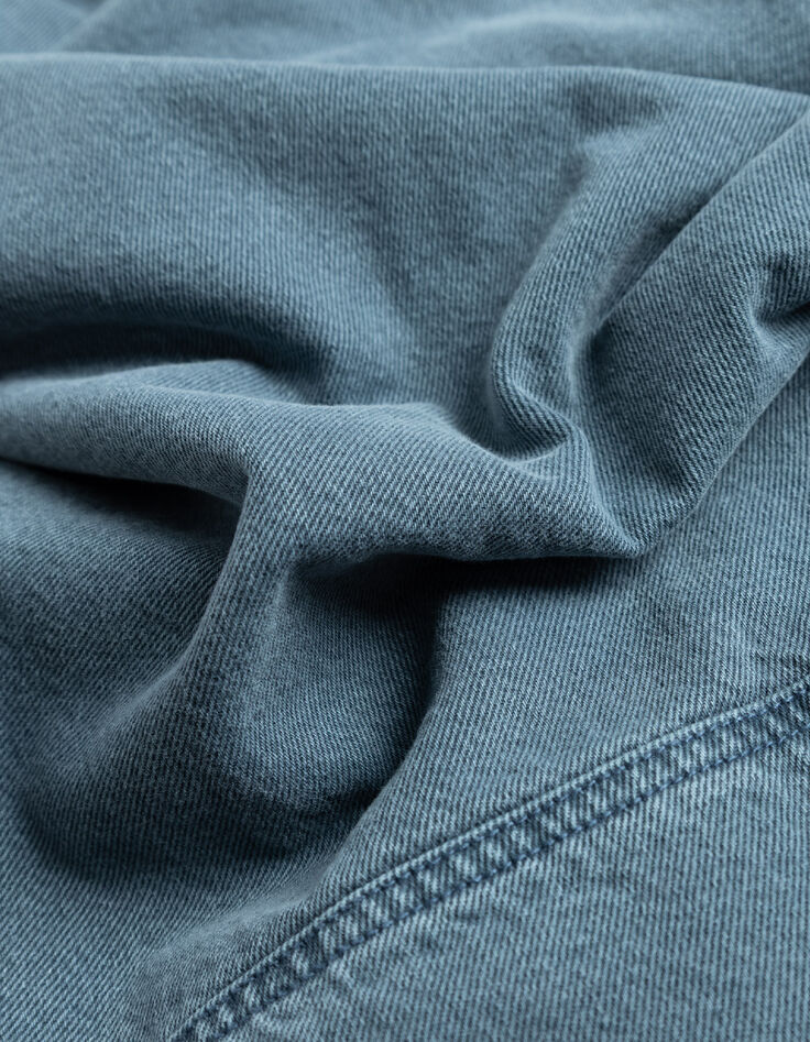 Mujer Chaqueta vaquera oversize azul con forro acolchado-8