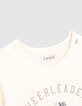 Baby girls’ ecru T-shirt with roller skate image-2