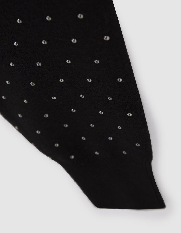 Zwarte gebreide trui cropped studs mouwen meisjes-7