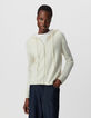 Cardigan écru à capuche 100% cachemire Femme-2