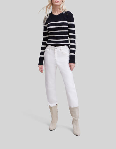 Women’s navy knit sweater with anchor buttons - IKKS