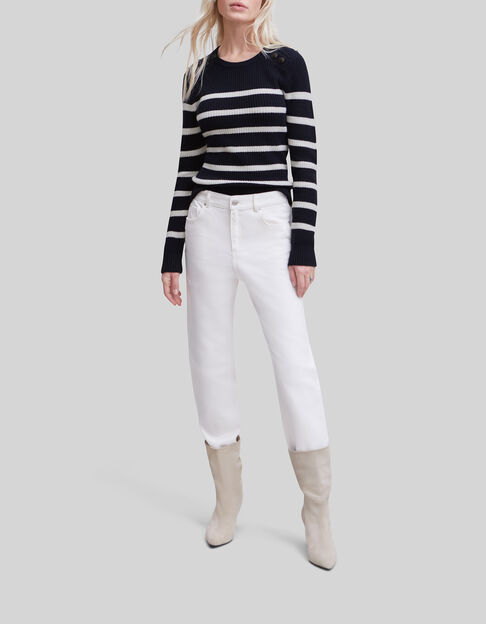 Women’s navy knit sweater with anchor buttons - IKKS