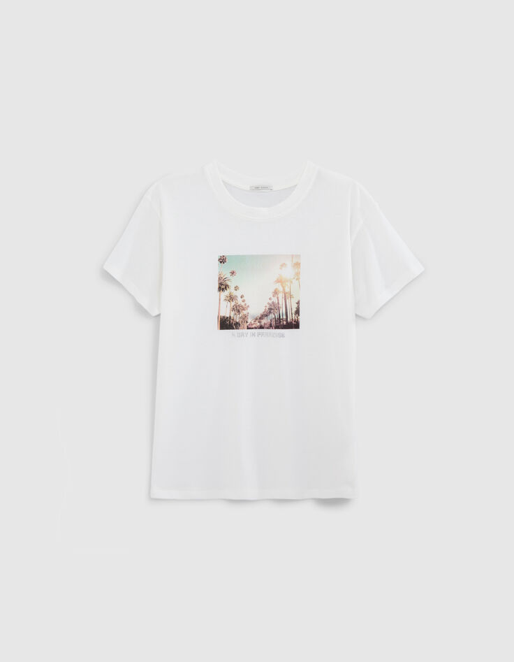 Camiseta blanca algod&oacute;n strass sobre palmeras mujer-6