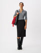 Jupe crayon noire Femme-1