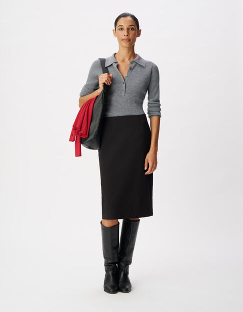 Jupe crayon noire Femme - IKKS
