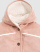 Girl's pink suede and fur coat-2