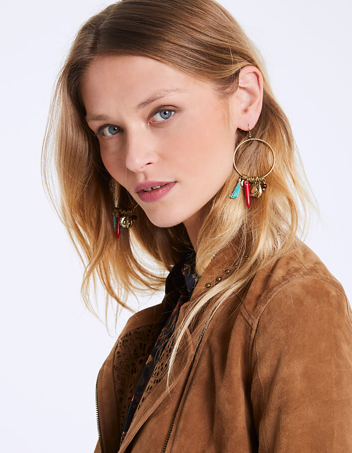 Women’s tassel golden hoop earrings - IKKS