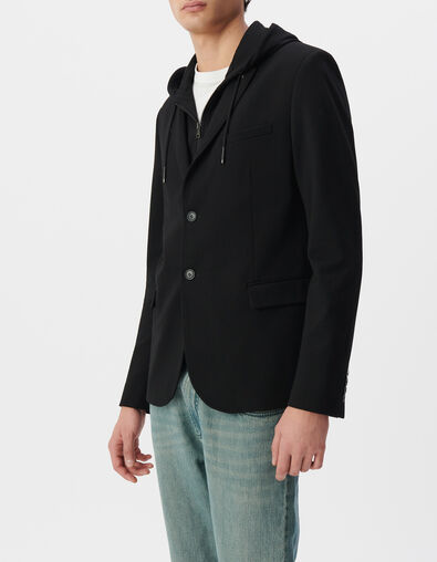 Veste noire Interlock &agrave; parementure amovible Homme - IKKS