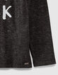 Schwarzes M&auml;dchen-T-Shirt mit Schriftzug und Pailletten-Blitz-5