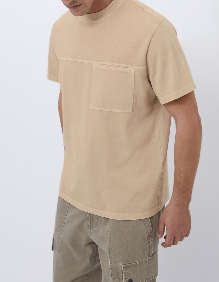 Men’s flax T-shirt with patch pocket - IKKS
