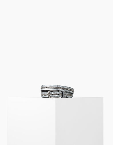 Ceinture en cuir effet argent et clous femme - IKKS