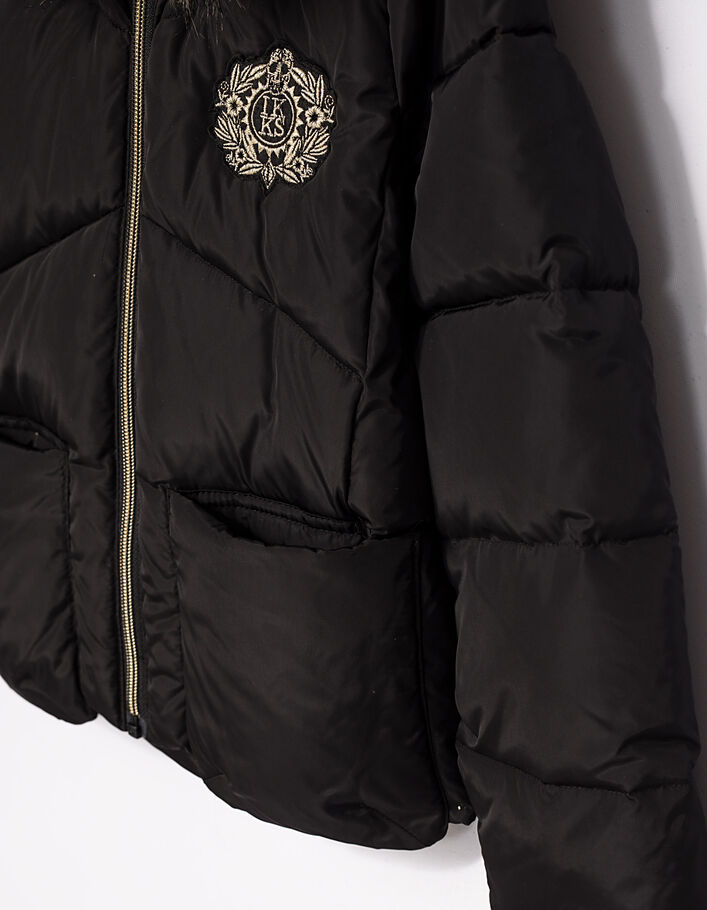 Girls' black padded jacket - IKKS