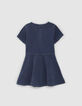 Robe patineuse en jean brut brodée fille-3