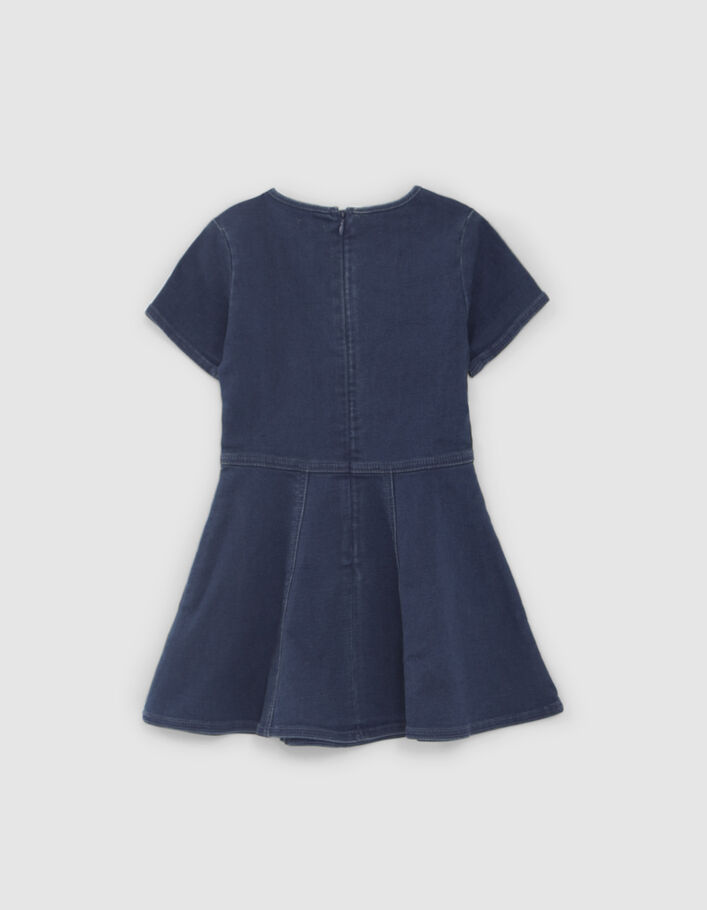 Mädchenskaterkleid aus Jeansstoff mit Stickerei-4