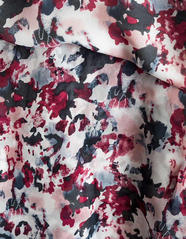 Vestido pico drapeado estampado acuarela mujer-4