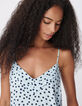 Top caraco fines bretelles bleu motif pois Femme-6