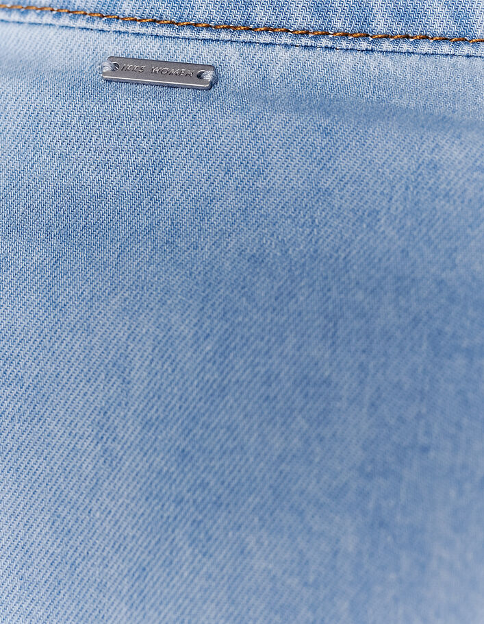 Chemise en coton coloris bleu détails clous femme - IKKS
