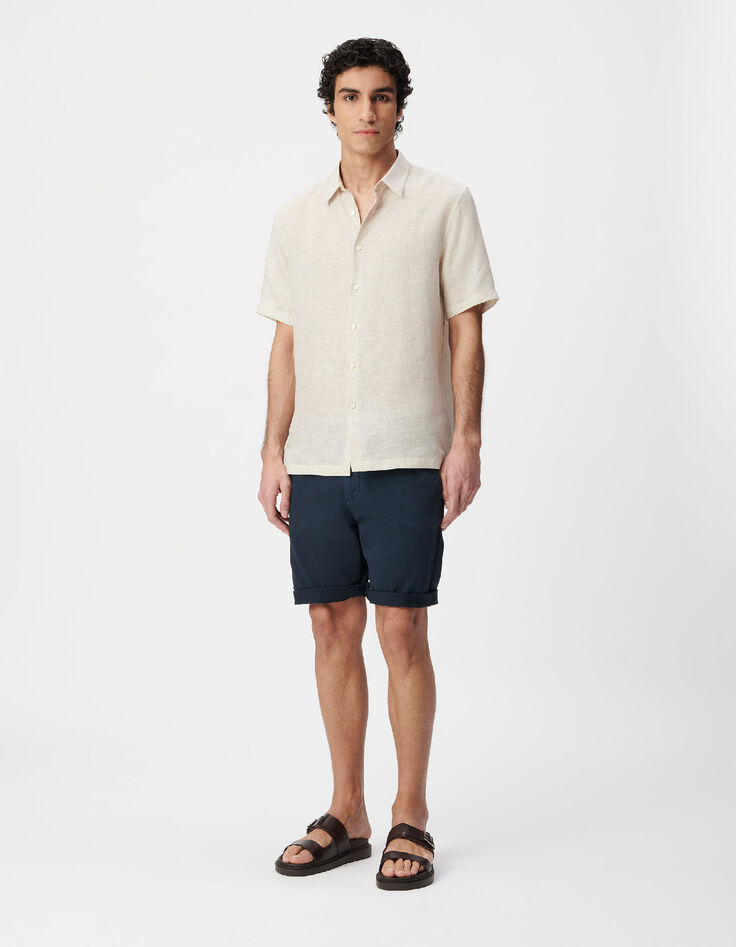 Marineblaue CHINO-Herrenbermudas-1