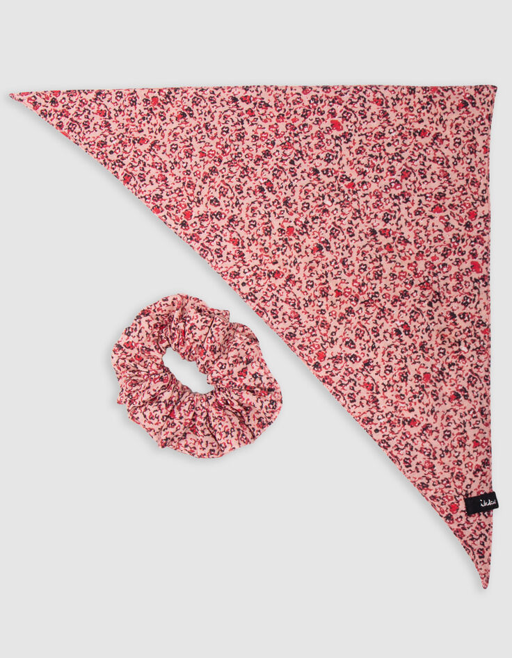 Chouchou-foulchie met roze bloemenprint voor meisjes-2