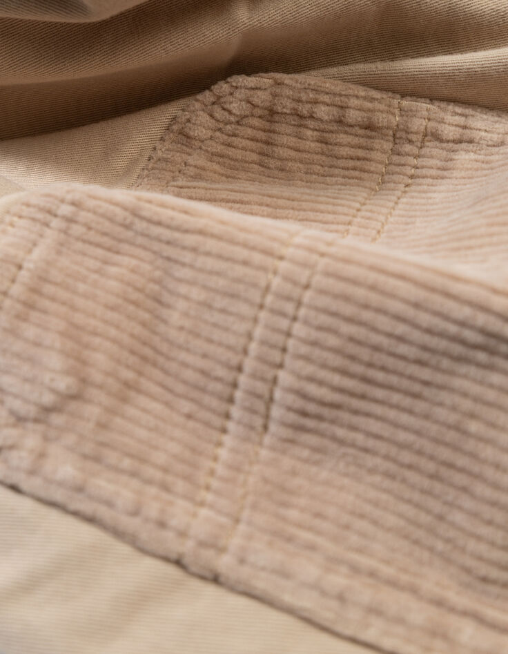 Pantalón jogger loose beige detalles pana niño-7