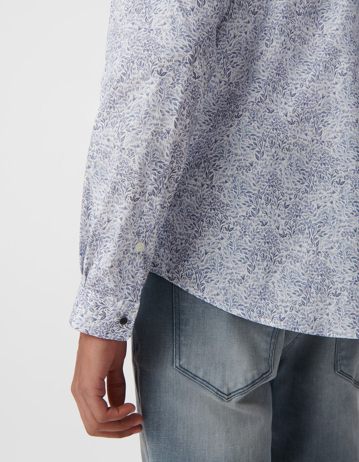 Sturmbraues Herrenhemd im SLIM-Fit, Liberty-Stoff, Blumen-5