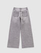Grau gewaschene Mädchen-Large-Jeans-6