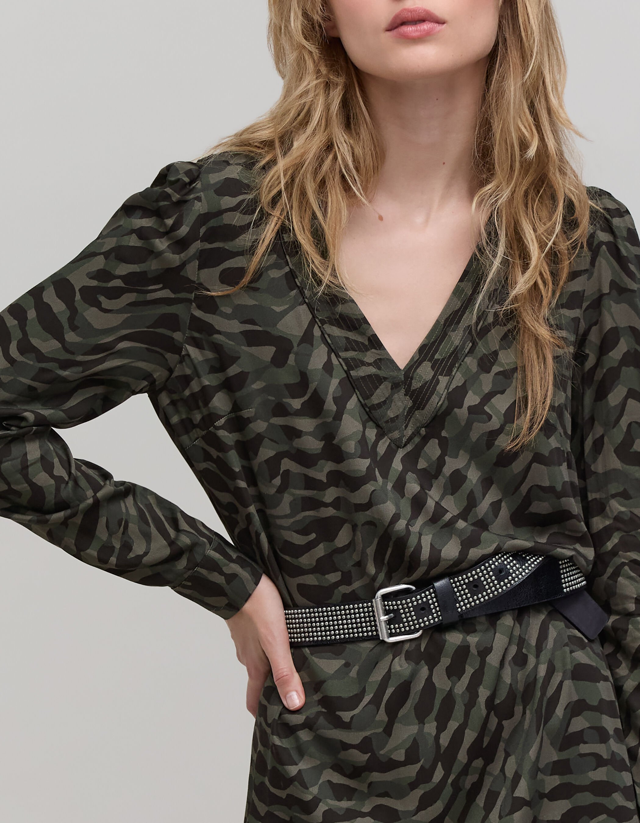 Robe kaki imprime camouflage Femme IKKS